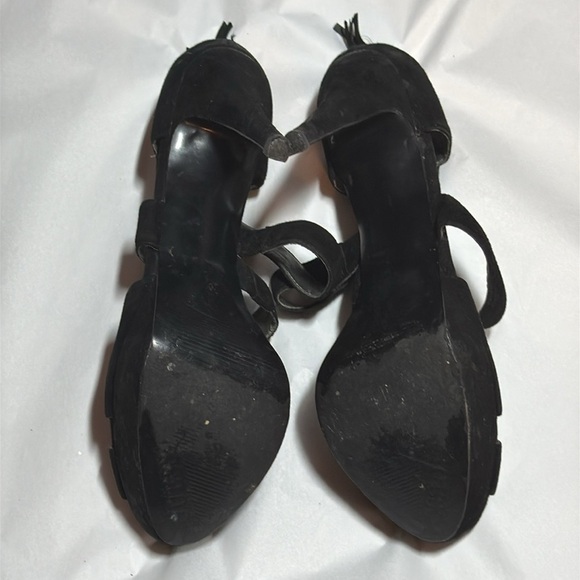 Guess black suede‎ high heels sandals open toe platform Sz 9 1/2 - Picture 8 of 9